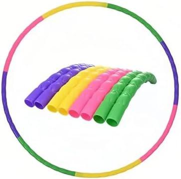 Kids' Fitness Hoop, Suitable for Ages 4-15, 29.5 Inches in Diameter, 8 Detachable Vibrant-Colored Adjustable Size & Weight, for Outdoor Play, Games & Fitness 10 Pack