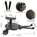 2025 New-Universal Stroller Board with Detachable Seat, 2in1 Sit and Stand Stroller Glider Board for Most Strollers, Holds Children Up to 55 LBs Stroller Connectors Standing Board