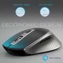 Wireless Keyboard Mouse, J JOYACCESS Sleek and Ergonomic 2.4G Wireless Keyboard and Mouse Set,Portable and Comfortable for Travel Compatible withComputer/Laptop/Windows/Mac-Black/Silver