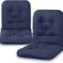 Chunful Back Chair Cushion Outdoor Indoor Tufted Seat/Back Patio Seating Cushions Waterproof Weather Resistant Patio Rocking Pads for Outdoor(Navy Blue,2 Pcs)