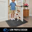 PLEASOR Front Door Mat Outside Entrance, Dirt Resistant and Absorbent Welcome Door Mat Outdoor Indoor, Sturdy Non-Slip Backing Entry Mat, Fade Resistant, Low Profile Doormat for Entryway, 36x24, Grey