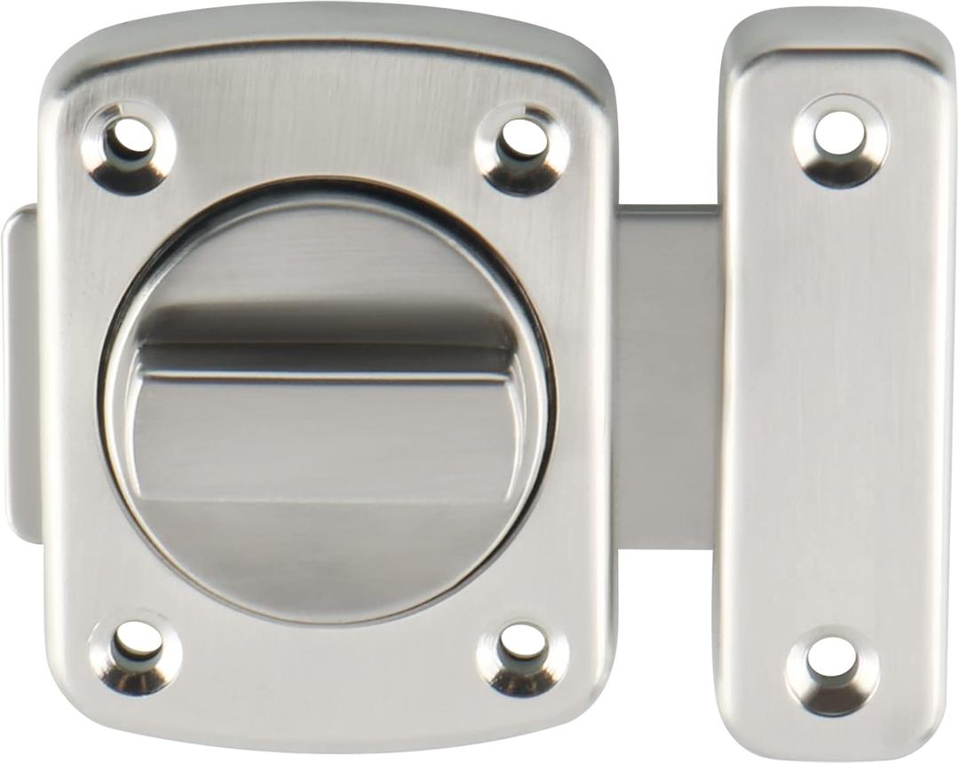 Alise Gate Latch Slide Bolt Latches Lock,Large Size Safety Double Sided Rotate Gate Hardware,SUS304 Stainless Steel Gate Latch,Brushed Finish,78mmx65mm