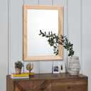 AAZZKANG Rustic Mirrors for Wall Rectangle Wood Frame Mirror Decorative for Farmhouse Bedroom Bathroom Living Room Large 20"x16"