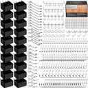 INCLY 320PCS Pegboard Accessories Organizer Kit, Peg Board Hooks Assortment with 20PCS Bins for Organizing Various Tools, Fit 1/8 or 1/4 inch Pegboard for Garage Wall Hanging & Storage