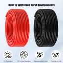 Marine Wire 6 AWG, 30FT Red & 30FT Black Tinned Copper Boat Cable, Ultra-Flexible 6 Gauge Marine Grade Electrical Wire for Trolling Motor, Solar, and Battery