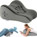 Memory Foam Wedge Pillow, Contoured Firm 50D Support, Double Grey