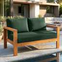Outdoor Loveseat Cushion Set, 46" x 26" Loveseat Cushions for Outdoor Furniture, Waterproof & Fade-Resistant Patio Furniture Cushions, Deep Seat Cushion for Bench, Swing and Couch, ForestGreen