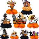 2 x 9pcs Spooky Halloween Honeycomb Centerpiece - Ghost & Witch Table Decor for Parties, Home, Dining | Instant Festive Decorations