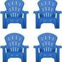 Little Tikes Kids Garden Chair 4 Pack in Blue, Outdoor Toddler Activity Adirondack Chairs for Picnic, Garden, Patio, Backyard & Beach, Outdoor Chair Set