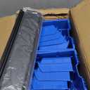 WALMANN Wall Mounted Storage Bins for Small Parts, 10 Bins with 3 Metal Rails, Plastic Wall Bins for Screws, Bolts, Nuts, Craft Room, Workshop, and Garage Storage Bins(Blue)