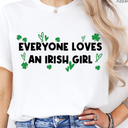 St Patricks Day Shirt Kids-Everyone Loves an Irish Girl Tee Tops Irish Shirts Kids Cute Four-Leaf Clover Tee, 140