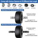 11x6.00-5 Flat Free Tire, Zero Turn Mower Front Tires with 3/4" or 5/8" and 1/2" Bearings, 5.2"- 8.3" Centered Hub, Load 400lbs, 11x6.00-5 Tires for Zero Turn Mower by Cubesprings - 2Pack