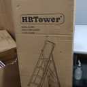 HBTower 4 Step Ladder,Lightweight Aluminum Folding Step Stool with Anti-Slip Wide Pedal,330lbs Capacity Step Ladder for Household,Kitchen,Office - Silver