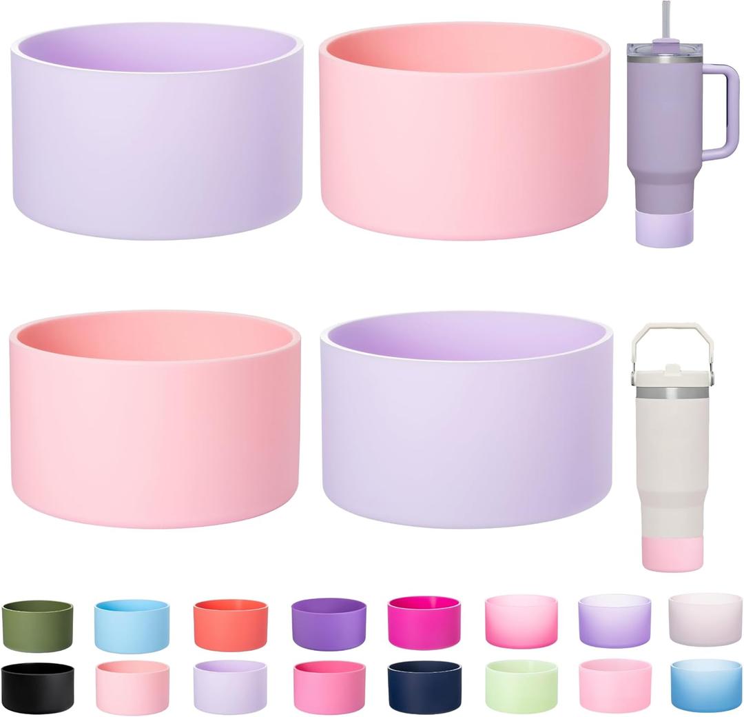 2-Pack Silicone Boot for Stanley 30 40 OZ Cup, Boots for Stanley Cup Accessories, Non-Slip Tumbler Bottom Protector Cover, Noise Reduction Protective Sleeve for Quencher H2.0 / IceFlow 20oz 30oz