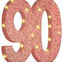 90th Birthday Decorations for Women,90th Anniversary Decorations, Rose Gold Pink Glitter 90th Birthday Party Centerpieces for Table Decorations, 90 Table Topper Decor