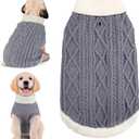 Small Dog Sweaters with Leash Hole Turtleneck Dog Sweaters Knitwear Boys Girls Warm Soft and High Stretch Pet Clothes for Fall WinterPet Shirts for Kitten Puppy Grey Small