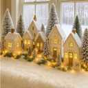32" x 46" inch Christmas Fake Snow Blanket for Christmas Village Fuzzy Faux Fur Artificial Snow Blanket White Xmas Table Decor for Xmas Trees Village Display Party Winter Decorations Photo Prop