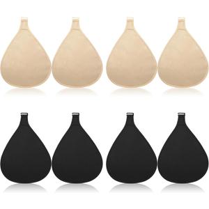 Coume 8 Pcs Hook Breast Protective Pockets Prosthetic Breasts Protector Cotton Soft Breathable Portable Bra Breast Cover Bag Fake Breast Pocket Bag for Mastectomy