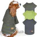 KYEESE 3Pack Dog Sweater Lightweight Dog Sweaters for Small Dogs Male Comfy Dogs Sweatshirt Pet Fleece Sweater with Sleeves Stretchy Cat Sweaters Soft Cat Clothes Pullover Pet Coat for Cold Weather (X-Large (21-31lbs), 6# Green)