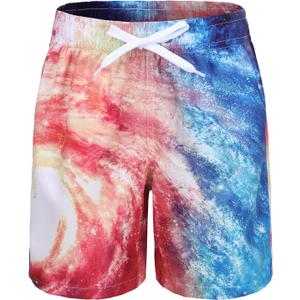 HowJoJo Boys Short Sleeve Rash Guard Shirts Swim Shirt UPF 50+ (13-14 Years, Outer Space 13-a)