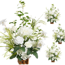 Ling's moment Free-Standing Wedding Aisle Runner Flowers Lily of The Valley | 17.5" Tall 4pcs Artificial Flowers Arrangement Chair Decoration (13.5"D x 13.5"W x 22"H)