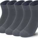 SERISIMPLE Kids Viscose Bamboo Above Ankle Socks Breathable Thin Summer Crew Comfortable Mesh Girls Boys Socks 5 Pairs (Medium, Dark Grey)