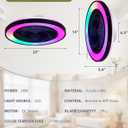2-in-1 Low Profile Ceiling Fan with Light, 20 Caged Safety Design for Kids - RGB Color, Smart APP/Remote Control, Quiet Flush Mount DC Motor, Ideal for Bedroom/Living Room/Kitchen, Black