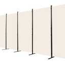 Room Divider, 6 Panel Folding Privacy Screens with Wider Support Feet, 6 Ft Portable Room Partition for Room Separator, 204" W X 71" H, Beige