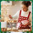 8 Pieces Christmas Silicone Spatula Santa Claus Pattern Set Xmas Cake Silicone Spatula with Wooden Handle for Kitchen Stirring Cooking Baking(Stripe Color)