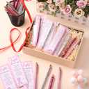 50 Set Breast Cancer Awareness Gifts Glitter Pens Bulk Pink Ribbon Breast Cancer Accessories with No One Fights Alone Cheer Up Cards for Women Survivor Patients Public Charity Events