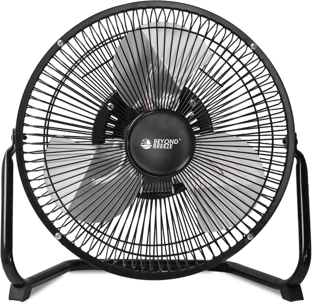 BEYOND BREEZE Floor Fan 9 Inch, 3-Speed Portable Metal Fan with Adjustable Tilt, Quiet Small Cradle Floor Fan for Home, Office, Bedroom