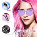 DIYI Long Colorful Wigs 6 Pack Wavy Party Wigs Curly Color Wigs for Women Bachelorette Party Decorations Supplies Favors Extra 6 Pack Neon Party Glasses Add (Blue, White, Green, Red, Purple, Pink)