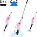 Steam Mop & Detachable Handheld Steamer 2-in-1 Design, 20s Fast Heat-Up, 16FT Power Cord, 10-in-1 Multi-Purpose Steam Cleaner for Hardwood Floors/Carpet/Tile/Grout/Window/Stove for Deep Home Cleaning (Pink)