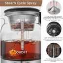 Oudim Drip Coffee Maker by Spraying Method, 1.2L Capacity, 600W Power, BPA-Free, Glass Stainless Steel Tea and Coffee Brew Kettle, Electric Kettle with Keep Warm