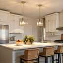10 Inch Glass Pendant Lights Kitchen Island, Adjustable Height
