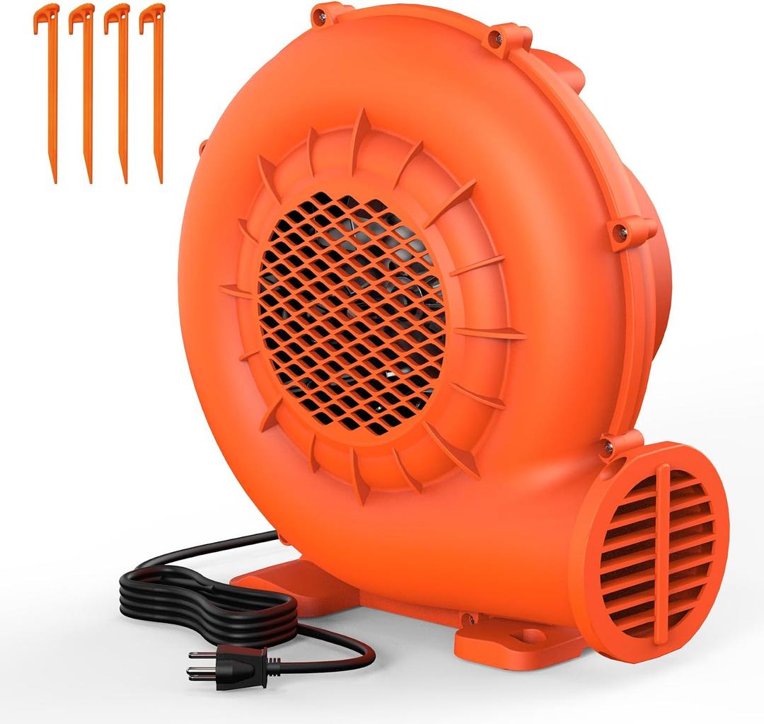 Bounce House Blower, 550W Inflatable Air Blower with High Airflow Quick Inflation for Bouncy Castle Inflatable Water Slide Decorations, Orange
