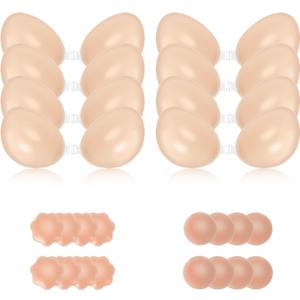Sticky Push Up Bra for Women,Adhesive Invisible Silicone Lift Bra with Reusable Nipple Covers for Backless Dress Beige