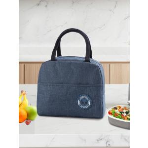 Insulated Lunch Bag for Men Women, Small Portable Cute Lunch Bag, Reusable Snack Bags with Front Pocket, Leakproof Thermal Lunch Box for Work Picnic Travel, Navy