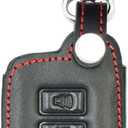 Leather Car Smart Key Protector Case Cover Key Bag Keychain with Toyota Auris Camry RAV4 Avalon Yaris Verso (4 Buttons)