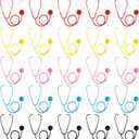 Leitee 25 Pieces Toy Stethoscope Bulk for Kid Real Working Stethoscope Disposable Plastic Doctor Nurse Costume Accessories for School Classroom Career Day Doctor Halloween Cosplay Kit