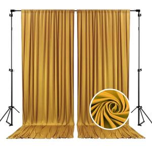 10 x 10 Feet Gold Backdrop Curtain for Partie, Stain Background Curtains for Photoshoot, Birthday, Wedding, Halloween, Thanksgiving, Christmas, New Year Party Decorations 5Ft x 10Ft, 2 Panels