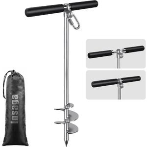 17''/26''/36'' Sand Anchor for Boat with 32ft Rope, 304 Stainless Steel Boat Sand Anchor with Crossbar, Screw in Boat Anchor for Kayak, Jet Ski, Pontoon, Shallow Water, Beach and Sandbar Use