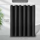 PANGSINNE Black Shower Curtain 256GSM Heavy Duty Waffle Woven Bathroom Shower Curtains, Weighted Fabric for Hotel Spa Luxury Polyester Bath Curtain with 12 Hooks, 72Wx72H