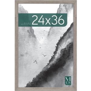 MCS Museum Poster Frame 24x36 Barnwood, Vertical & Horizontal Wall Hanging Large Picture Frame for Photos, Posters & Art Prints (1-Pack)