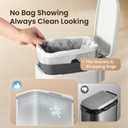 Cesun Slim Bathroom Trash Can with Lid Soft Close, 6L/1.6 Gallon Stainless Steel Small Garbage Can with Foot Pedal and Removable Inner Bucket, Slim Wastebasket for Bathroom, Office, Toilet (White)