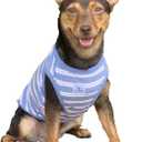 4 x YQYS Dog Shirts Multi-Color Striped Cotton Vest for Small Dogs and Cats Puppy Clothes Teacup Dog Clothing Tank Top for Chihuahua Miniature Pinscher Blue Small