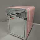 Skincare Fridge With Dimmable LED Light Mirror, 4L Makeup Mini Fridge for Bedroom, Car, Office & Dorm, Cooler & Warmer, Portable Small Refrigerator for Cosmetics, Skin Care and Food, Pink (White)