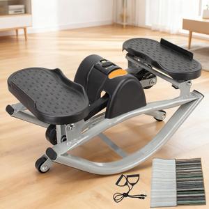 WIKONALK Portable Rock Stepper Home Workout Machine-Low-Impact Lateral Steppers, Lateral Rocking Fitness Stepper for Leg Core Glute Training, Abs Compact Side-to-Side Steppers for Gym Home, Unisex