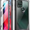 Poetic Guardian Series Case Designed for Moto G Stylus 5G (2021), Model # XT2131,Full-Body Hybrid Shockproof Bumper Cover with Built-in Screen Protector, Black