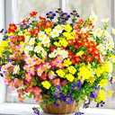 trytuny Artificial Flowers for Outdoor, UV Resistant Realistic Fake Flowers and Faux Plants for Indoor Outdoor, Garden Patio Porch Window Box Decor All Year